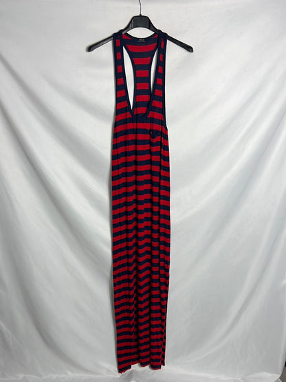 POLO RALPH LAUREN. Long striped dress with slits. TL