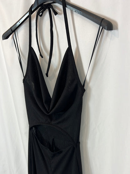 BERSHKA. Mono negro aberturas T.xs