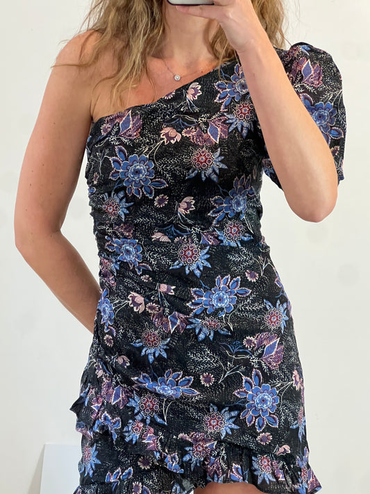 SOPHIE AND LUCIE. Vestido negro estampado  T.38