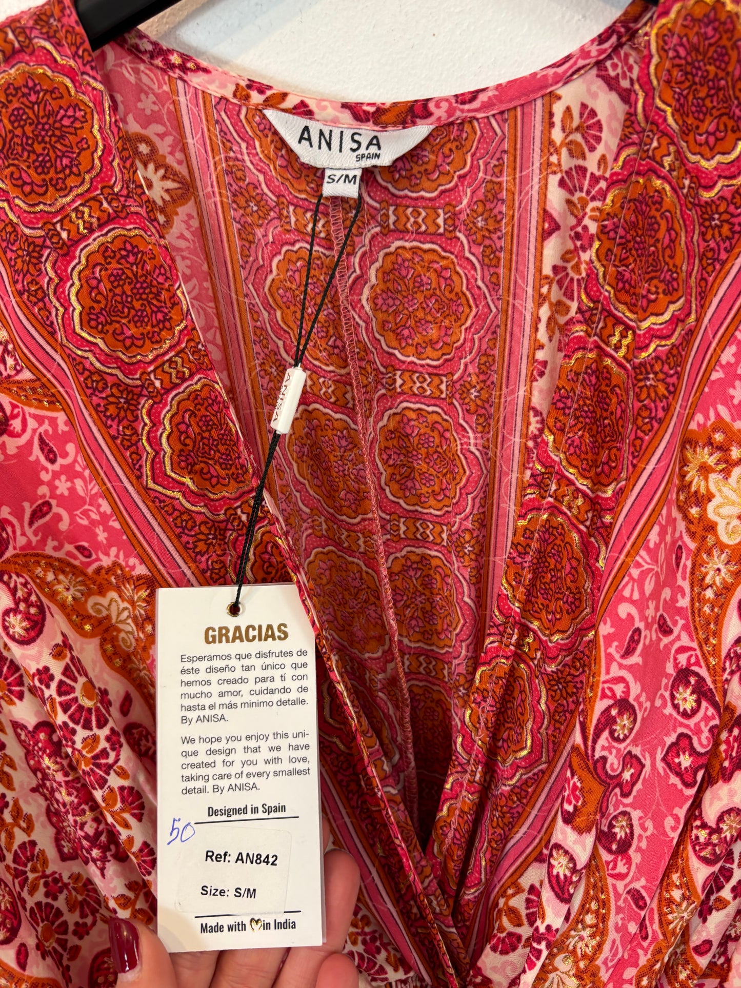 Vestido largo seda estampado
