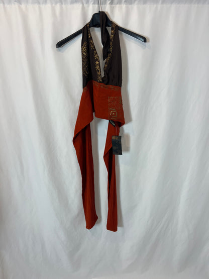 POLITA. Top anudado bicolor. TU (S/M)