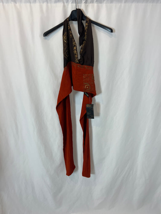 POLITA. Top anudado bicolor. TU (S/M)