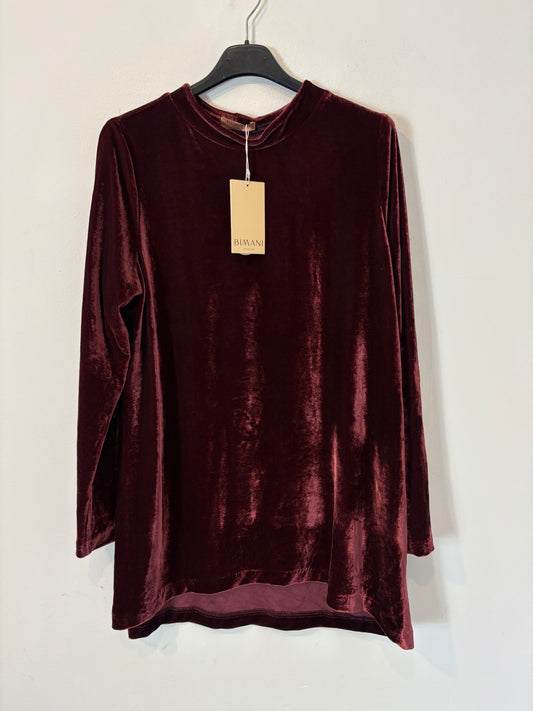 BIMANI. Top terciopelo burdeos