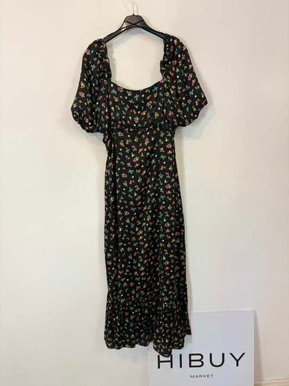 ZARA. Vestido negro fresas
