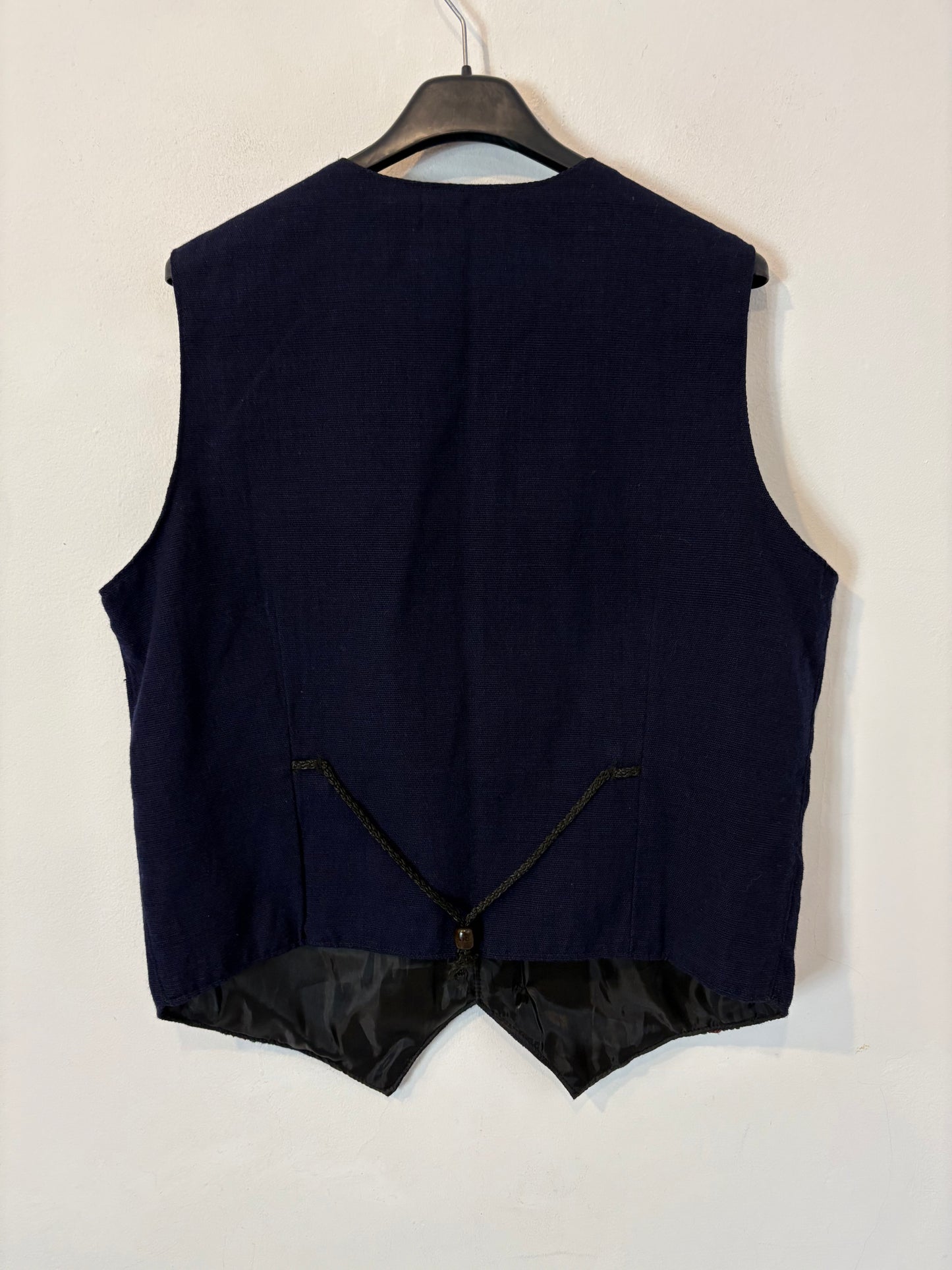 OTRAS. Chaleco azul bordado colores