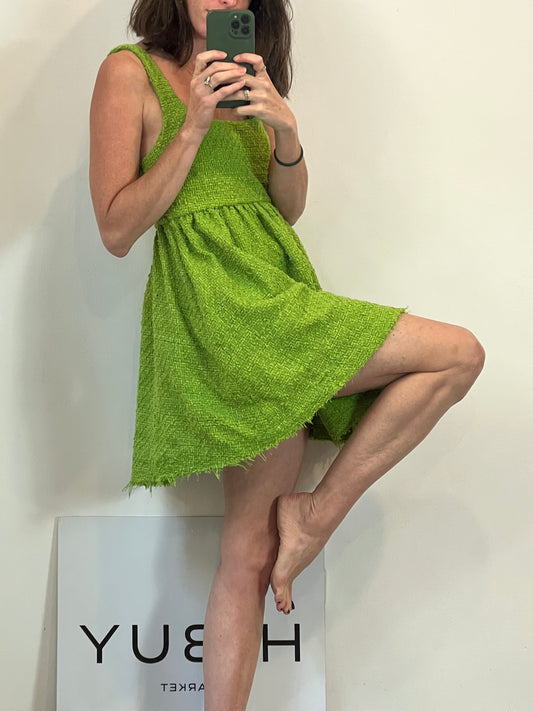 ZARA. Vestido verde tweed