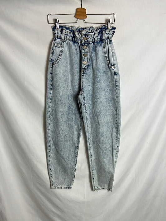 OTRAS. Denim efecto desgastado cintura elástica . T 38