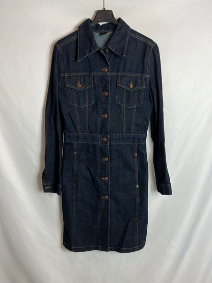 MANGO . Vestido denim abotonado. T M