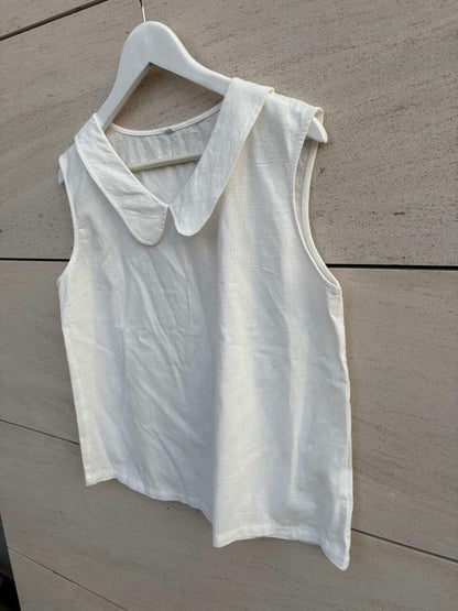 Top algodón detalle cuello