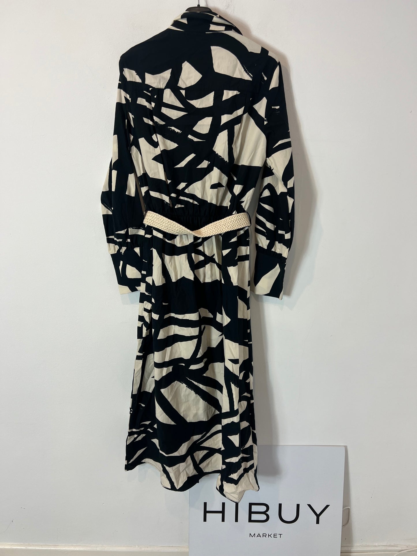 ZARA. Vestido midi camisero bicolor. T S