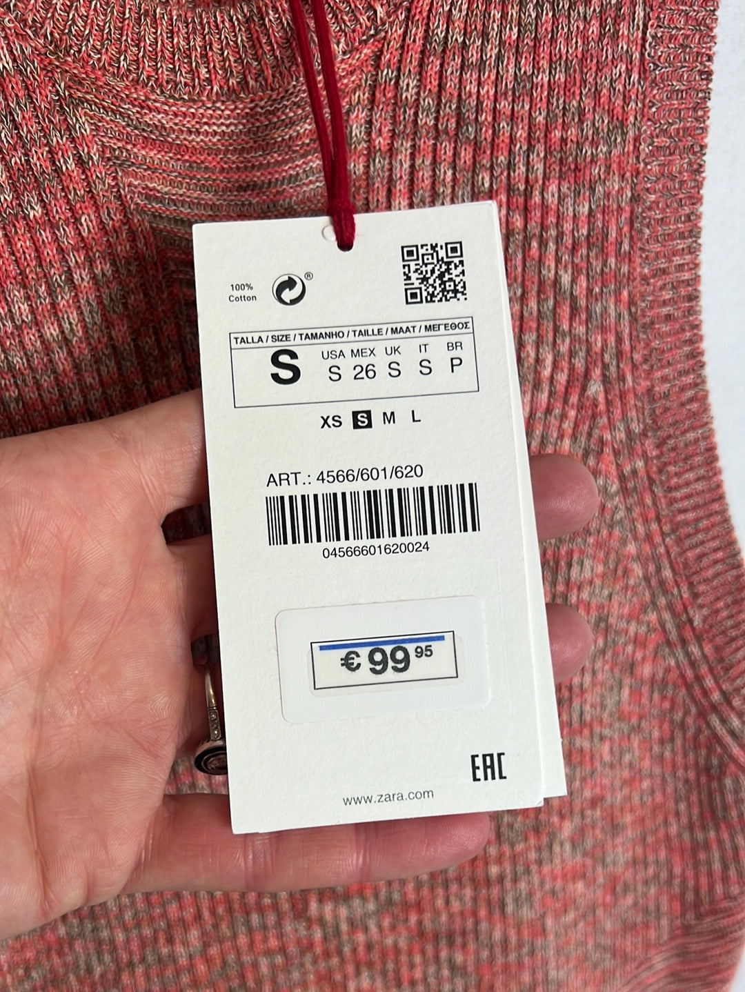 ZARA. Vestido punto jaspeado desmontable . T S