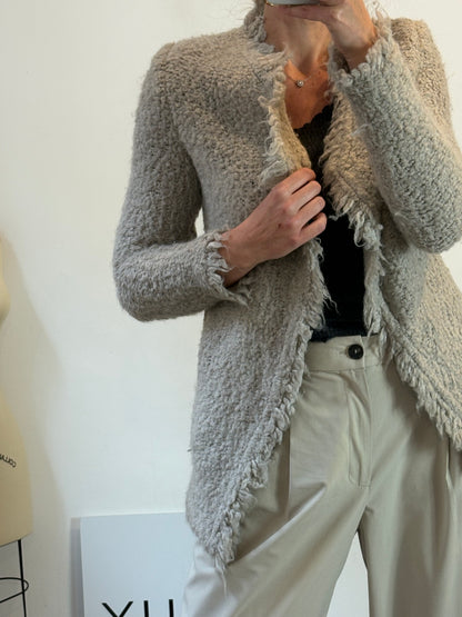 IRO. Chaqueta gris punto grueso