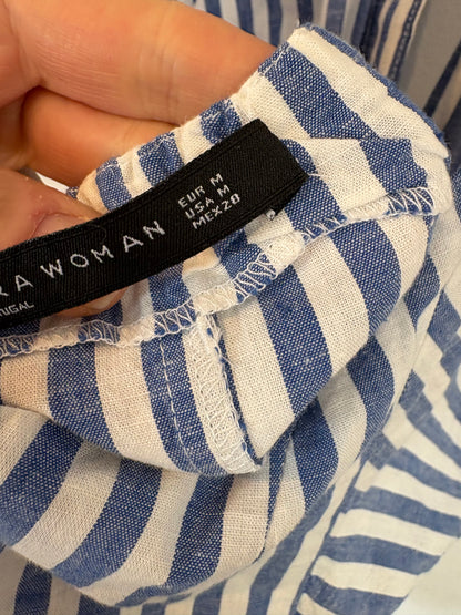 ZARA. Top rayas mezcla al cuello