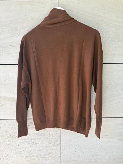 ABSOLUT CASHMERE. Jersey verde cuello extraible cashmere
