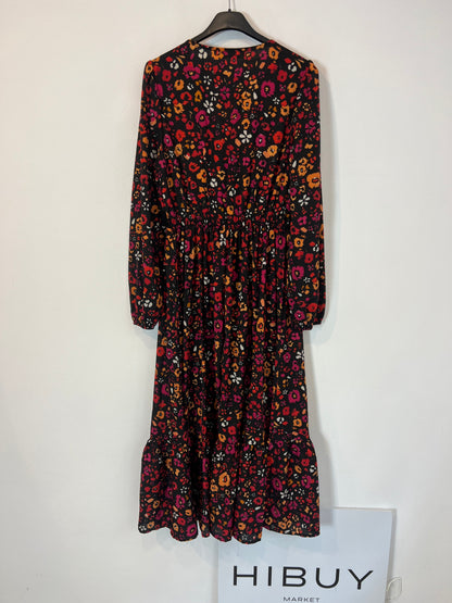 RUSTTYDUSTTY. Vestido largo estampado detalle croché. T S