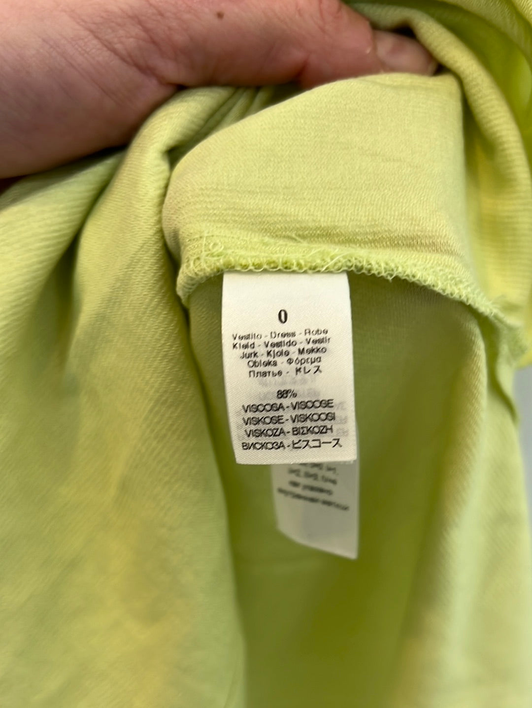 FORTE FORTE. Lime pleated midi dress. Size 36