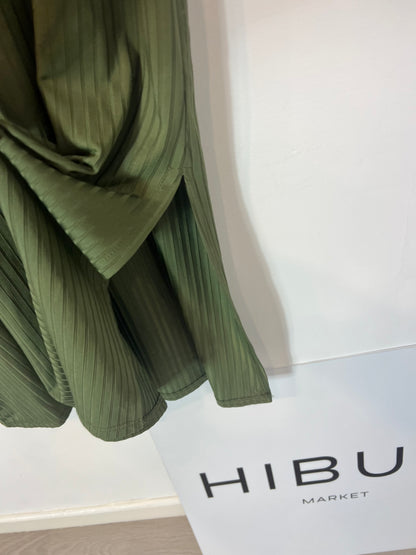 VALENTINA. vestido midi verde canalé T.xl