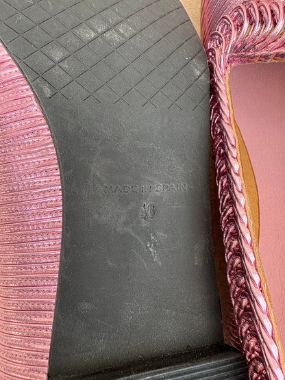 MOMOC. Mocasines NY metalizado rosa