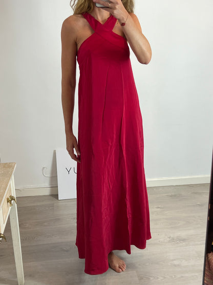 ASPESI.Vestido seda largo buganvilla T.38