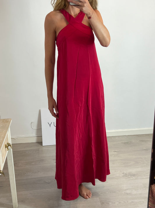 ASPESI.Vestido seda largo buganvilla T.38