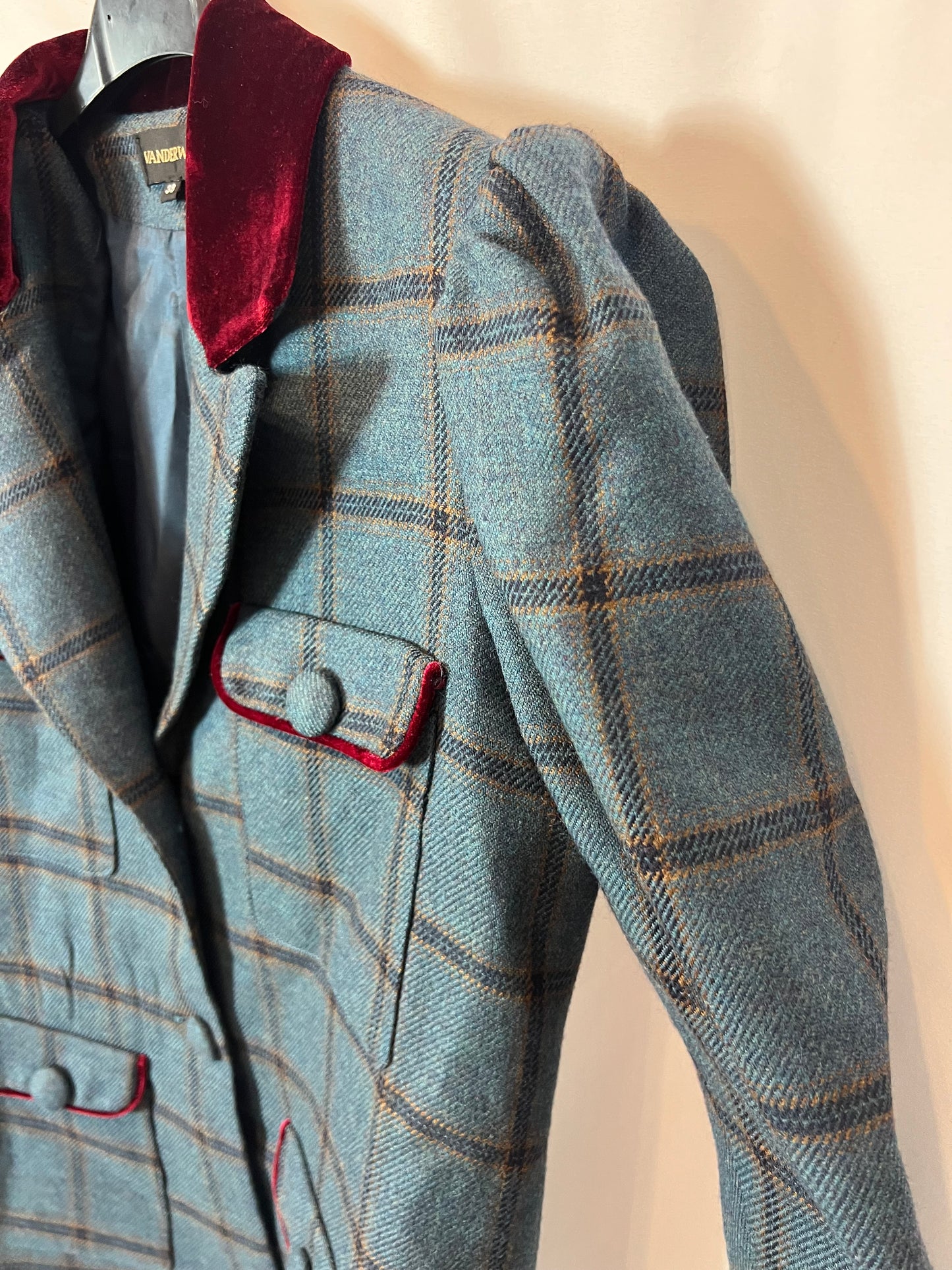 VANDERWILDE. Total look azul cuadros T.38