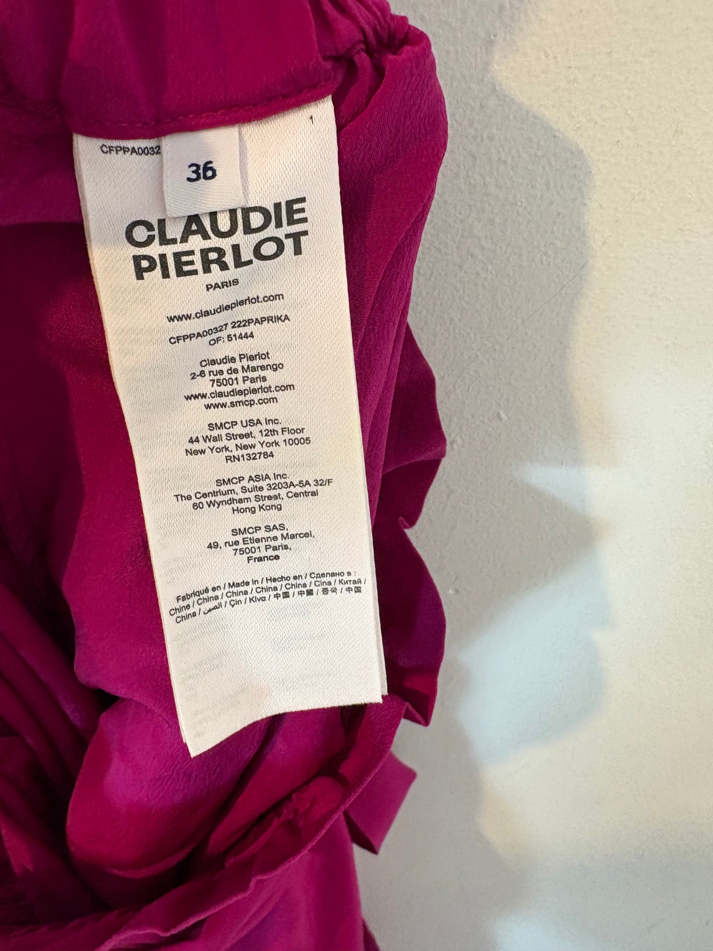 CLAUDIE PIERLOT. Conjunto buganvilla seda