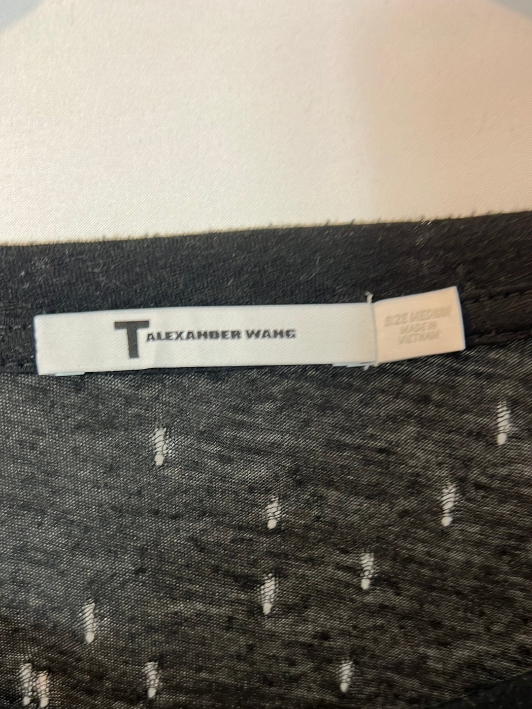 ALEXANDER WANG. Camiseta negra perforada. T M