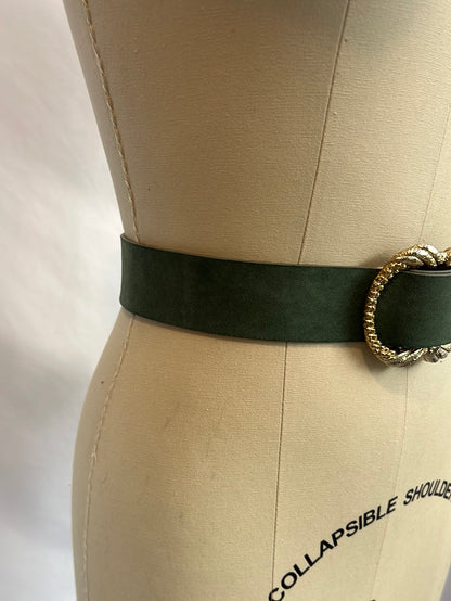 SEZANE. Cinturón verde piel T.90