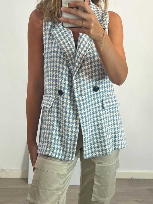 OTRAS. Chaleco pata de gallo bicolor. T S/M