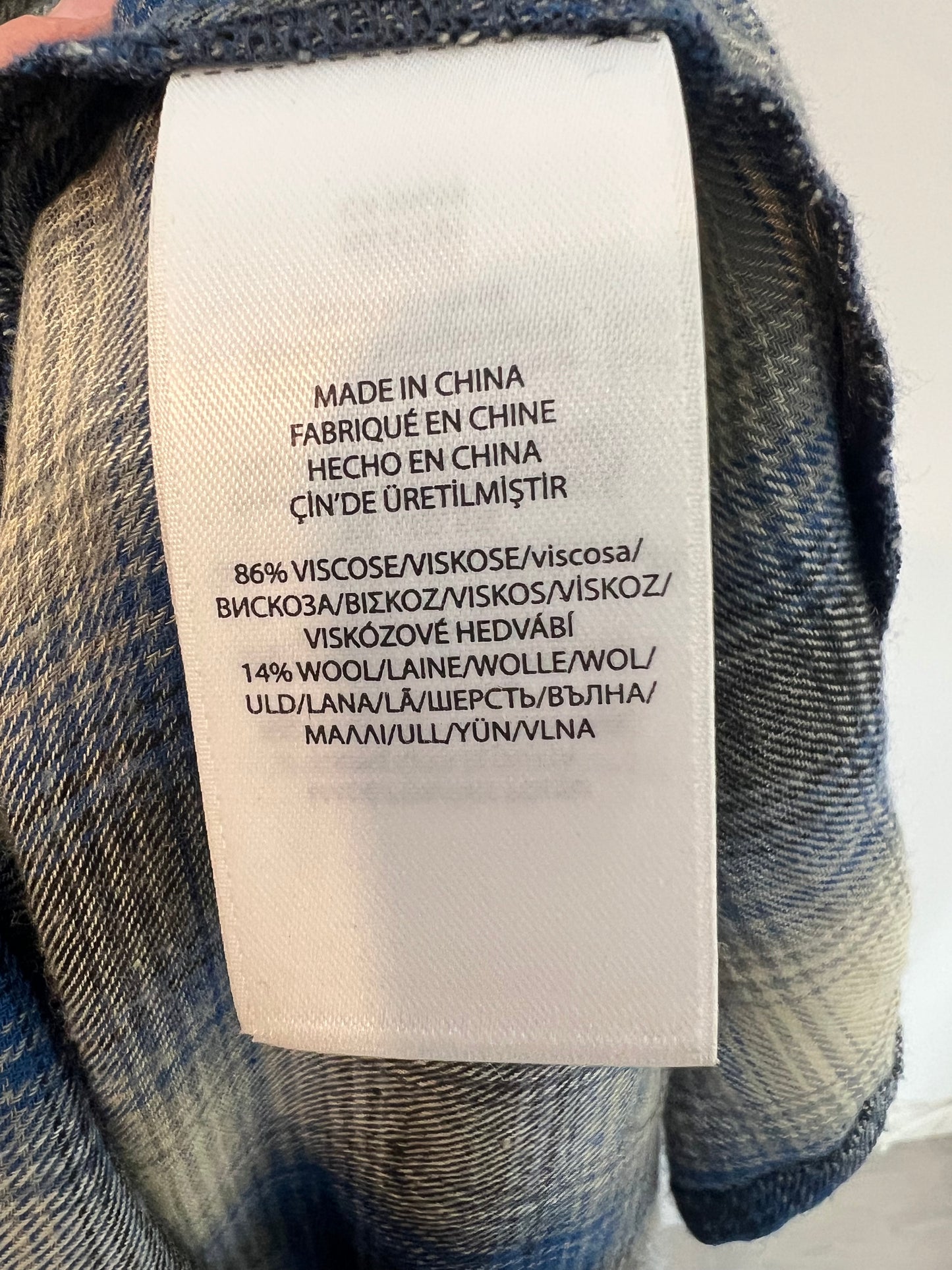 POLO RALPH LAUREN. Vestido largo camisero cuadros con lana T.m (Tara)