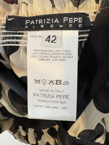 PATRIZIA PEPE. Vestido corto lunares seda