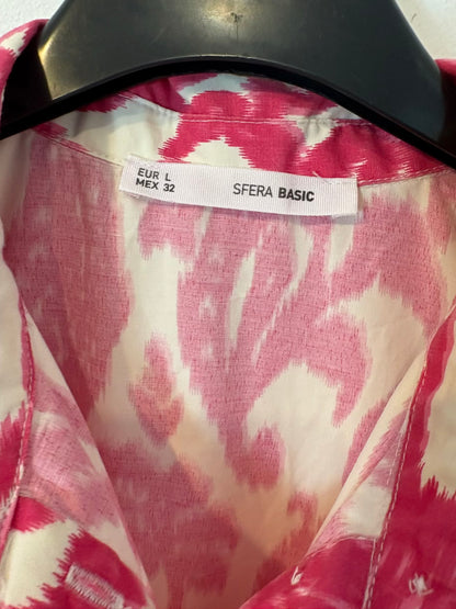 SFERA. Vestido largo estampado rosa