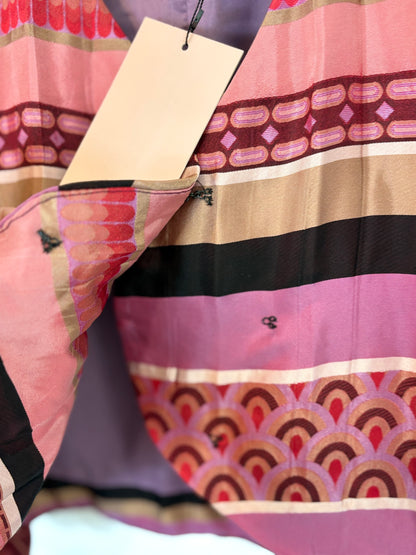 VANDERWILDE. Conjunto top y falda estampado. T 36