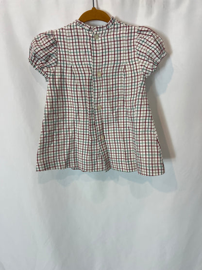 OTRAS. Vestido cuadros detalle nido de abeja. T 9 meses