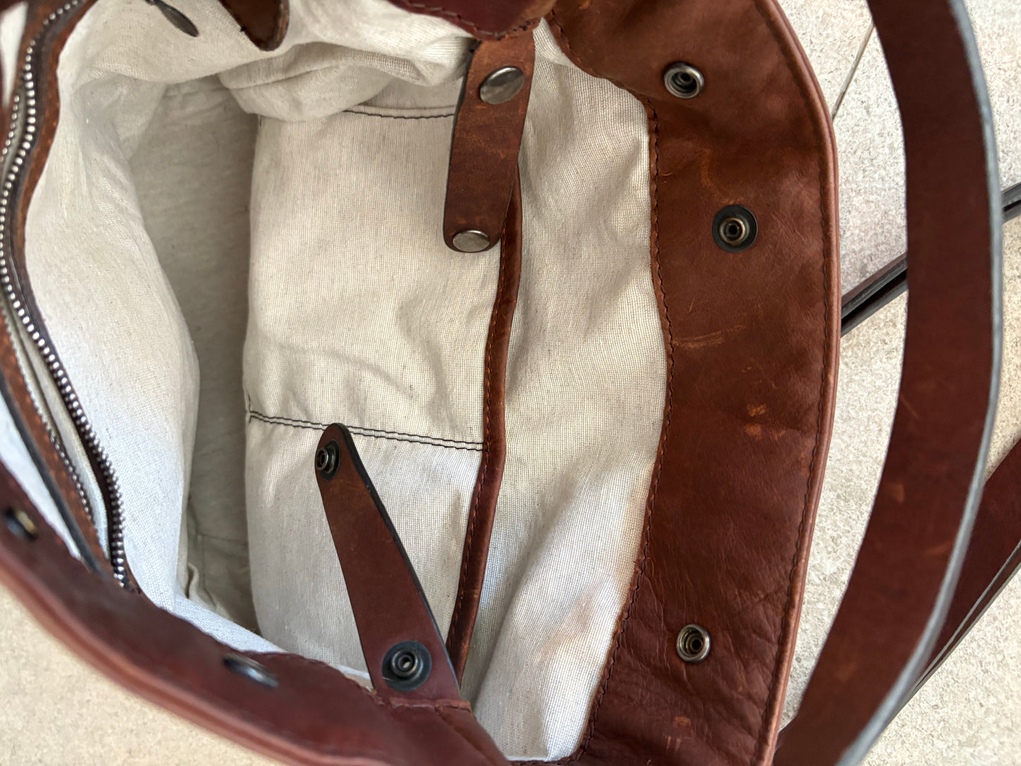 MALABABA. Bolso marrón piel doble asa