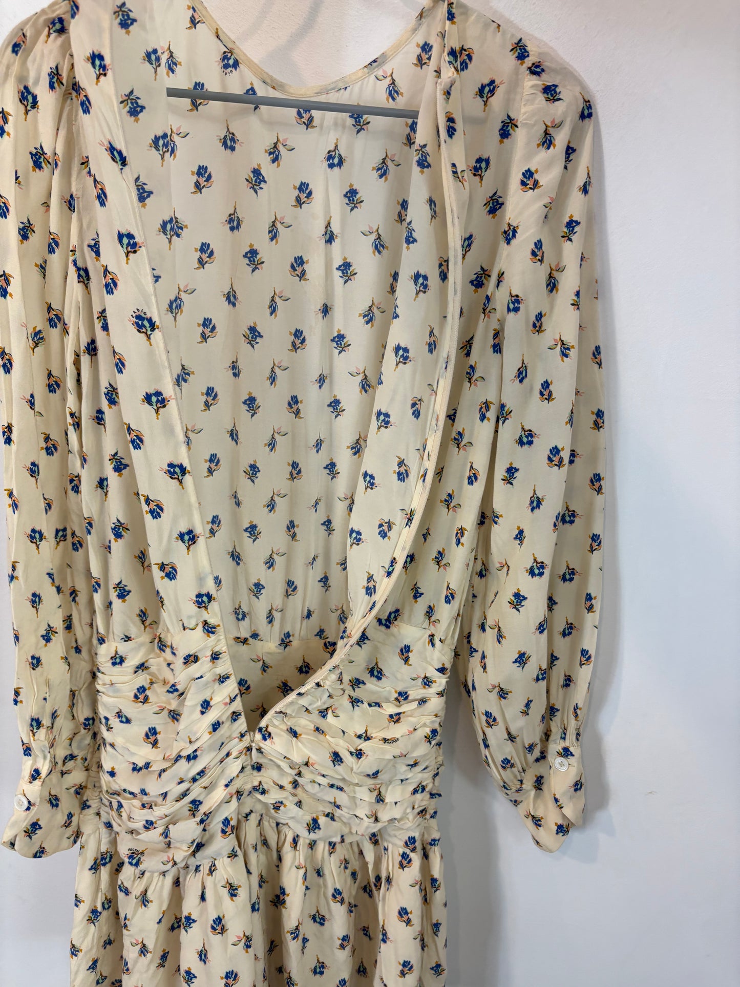 ZADIG & VOLTAIRE. Vestido corto estampado fruncidos
