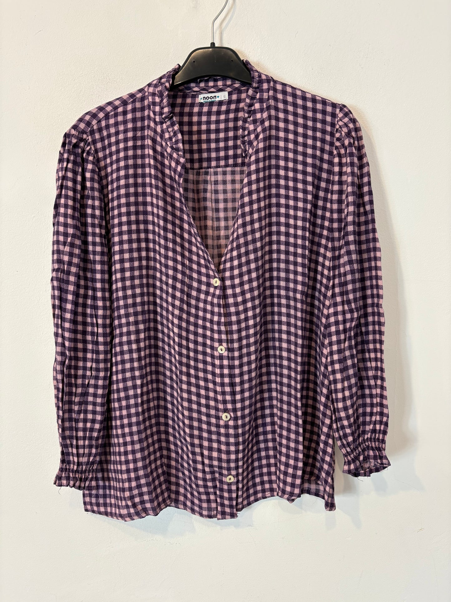NOON. Blusa cuadros tonos malva