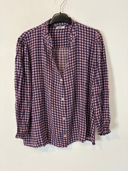 NOON. Blusa cuadros tonos malva