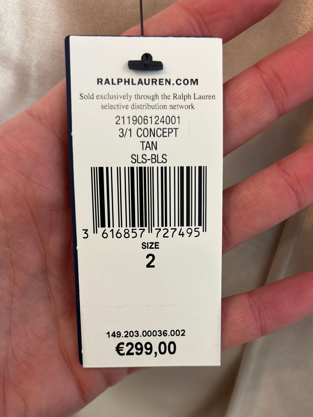 POLO RALPH LAUREN. Top beige satinado asimétrico. T 2 (M)