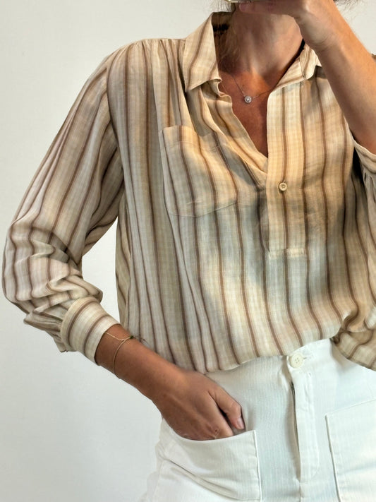 MASSCOB. Blusa rayas algodón