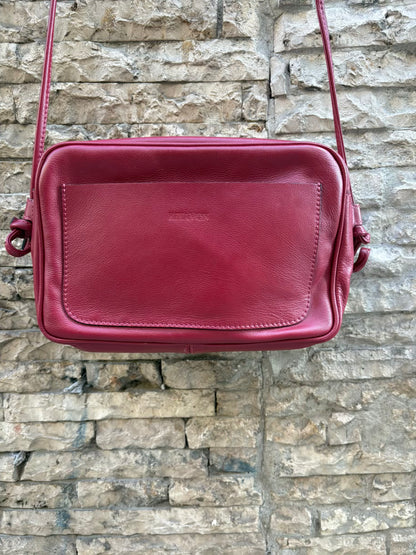 RITAVON. Bolso piel rojo asa larga