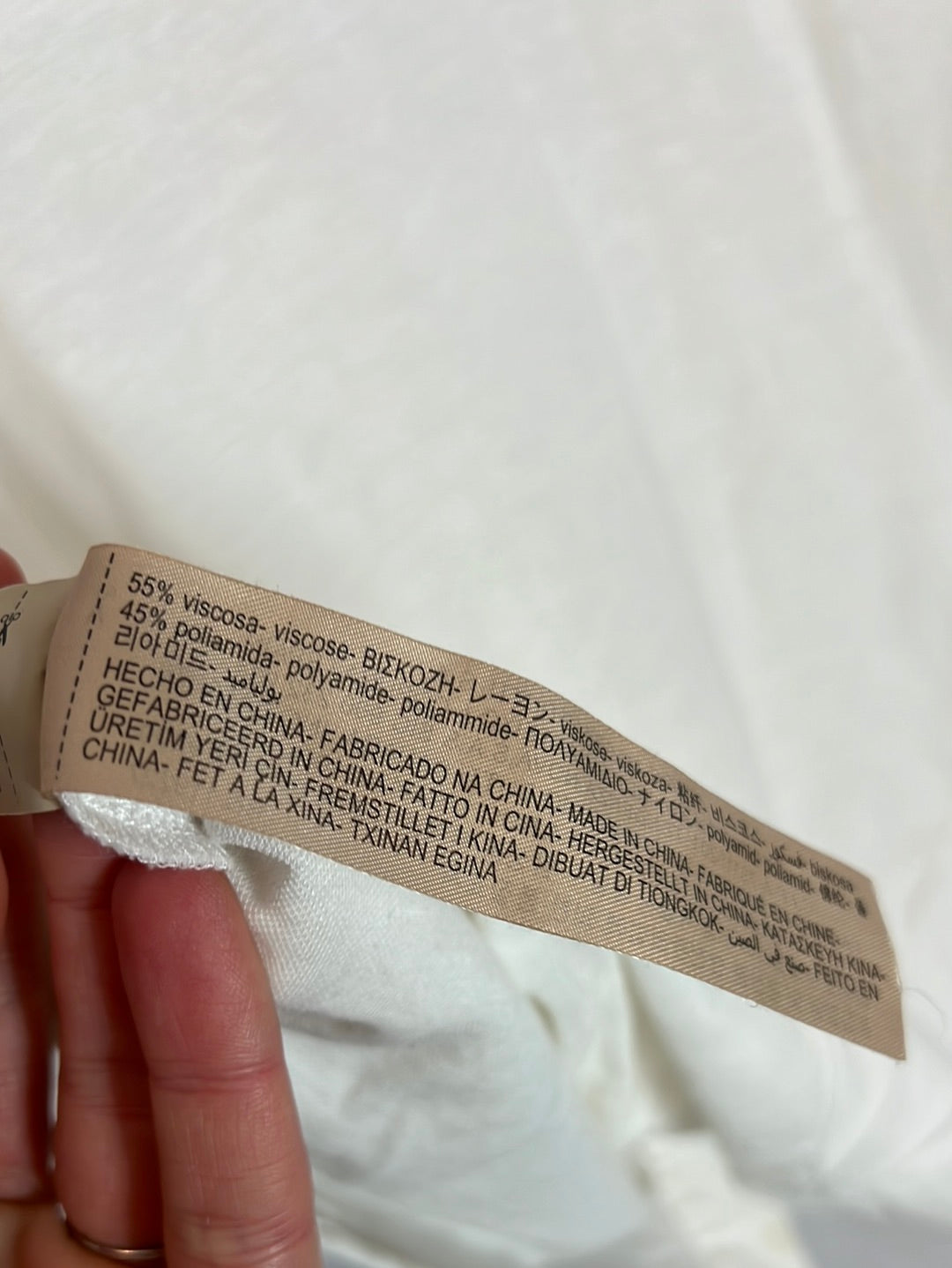 MASSIMO DUTTI. Off-white textured overshirt. TS