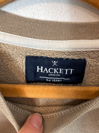 HACKETT. Sudadera beige logo. T 3-4 años