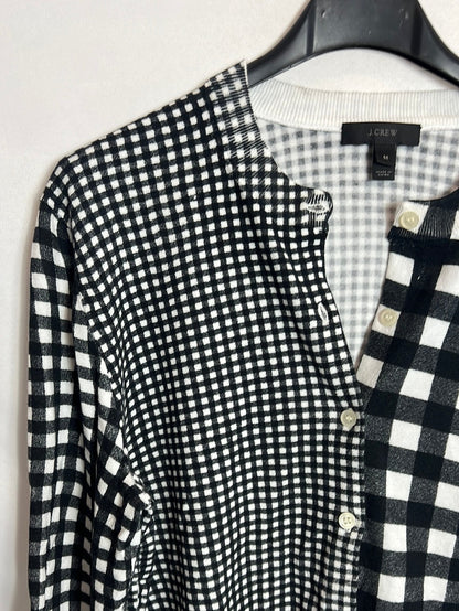 J. CREW. Black and white plaid cardigan. TM