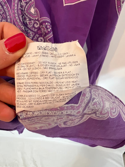 ETRO. White floral purple shirt S.38(xs)