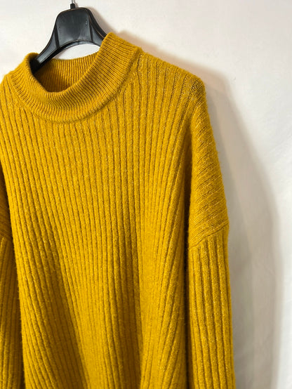 H&M. Jersey canalé mostaza T.s