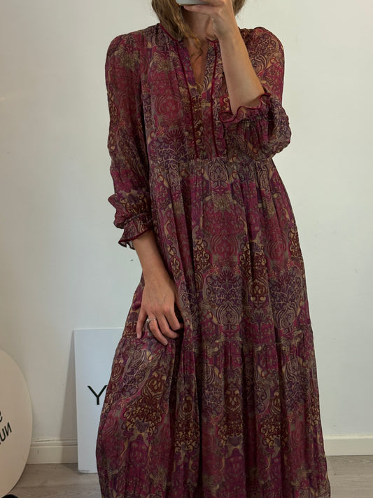 LLOYD´S. Vestido largo vaporoso estampado
