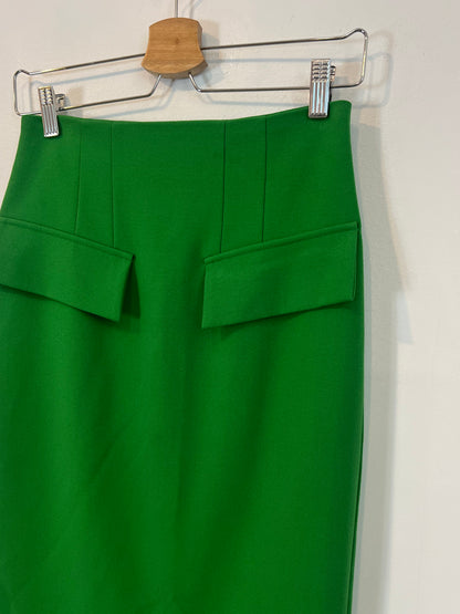 ZARA. Falda midi verde T.s