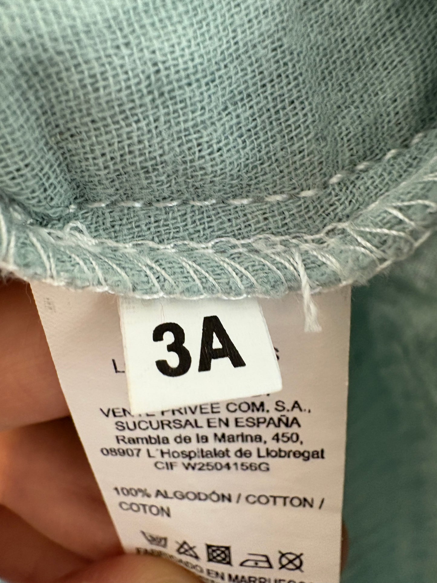 LOLA PALACIOS. Jesusito verde agua estampado. T 3 años