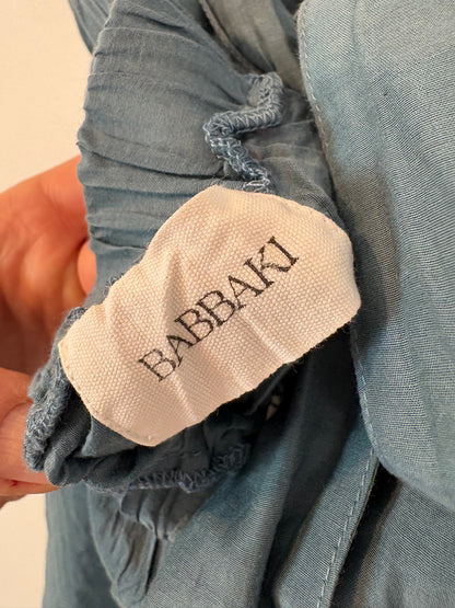 BABBAKI. Vestido midi azul palabra de honor